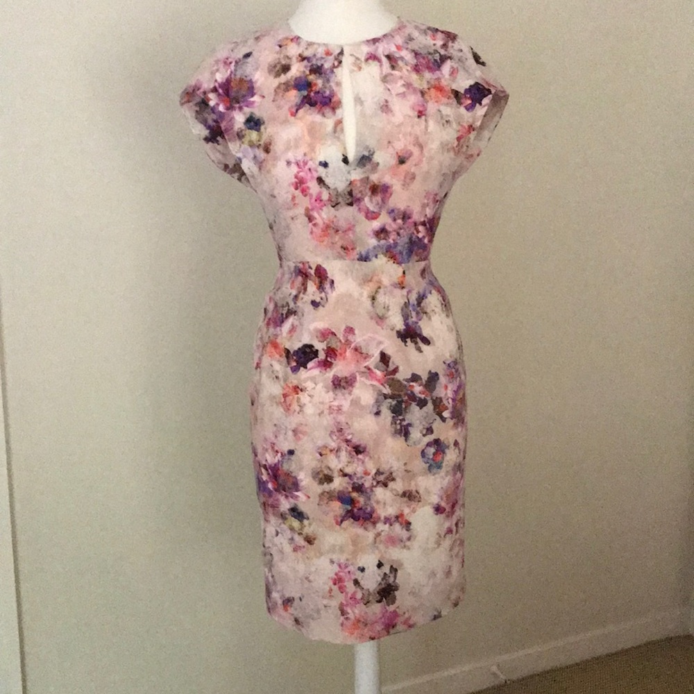 Black Halo Spring floral cap sleeve sheath size 4